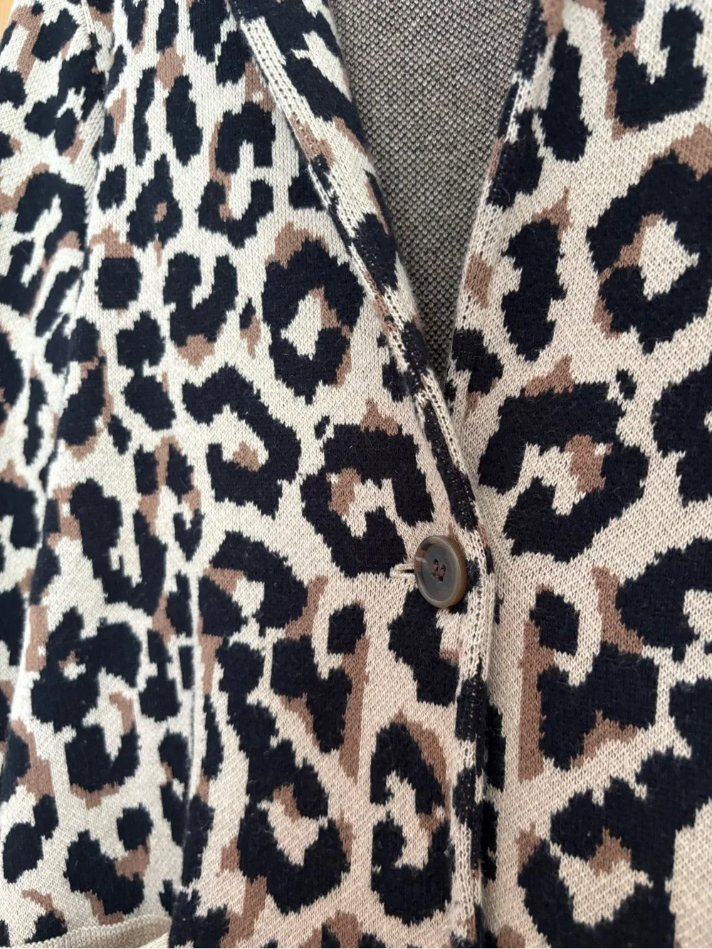 J. Crew Leopard Print Teddy Jacket in Beige and Black